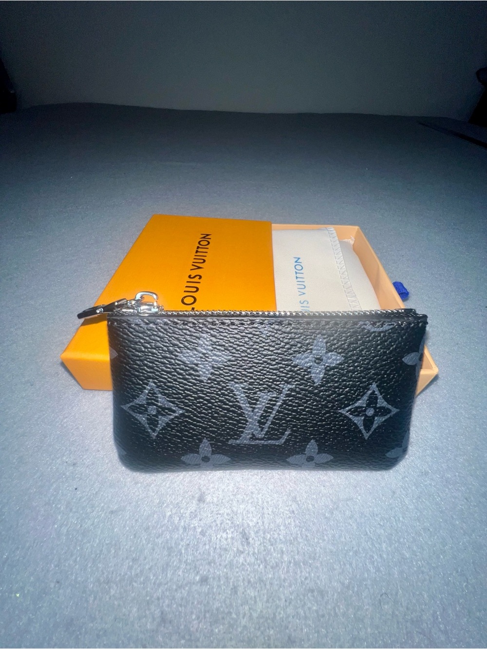 Women’s Louis Vuitton Monogram Eclipse Pochette Cles Black